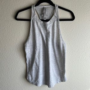 Lorna Jane Size Small Light Grey Mesh Tank Top